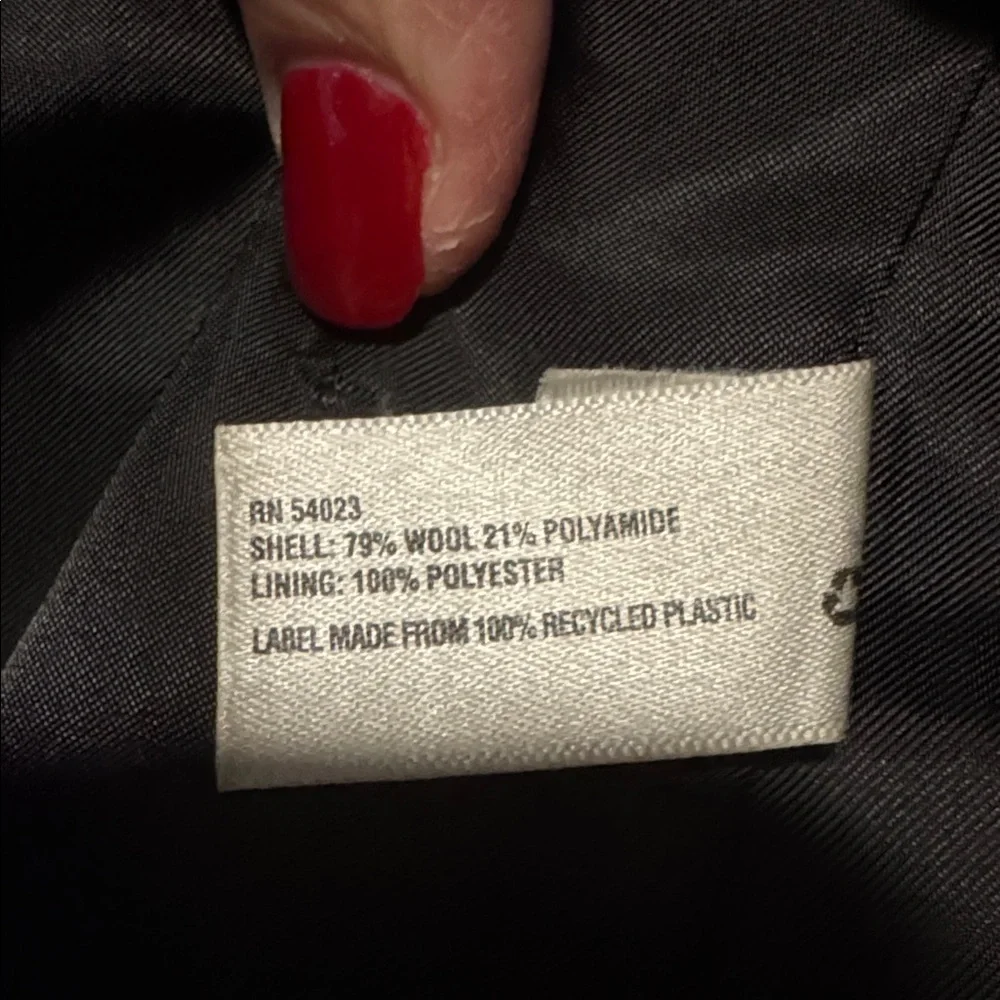 Gap Tailored Wool blend Admiral Military Blazer Sport Coat Mens L Tall Charcoal